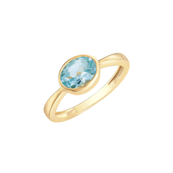 8 karat Guld ring med blå topas fra Støvring design