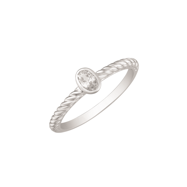 Snoet sølv ring med oval zirkonia fra Støvring design