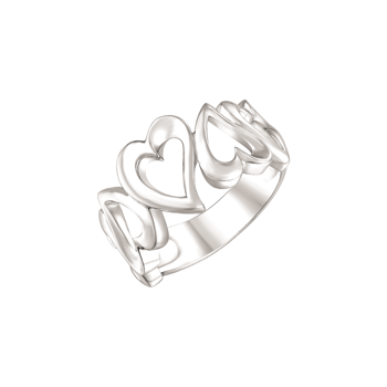 Sølv ring af hjerter fra Støvring design