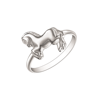 Smuk børne sølv ring med hest fra Støvring design