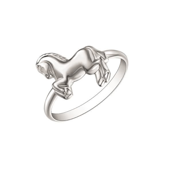 Smuk børne sølv ring med hest fra Støvring design