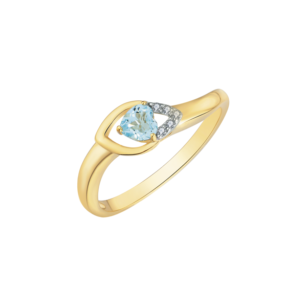 8 karat Guld ring med blå og hvide topas , fra Støvring design