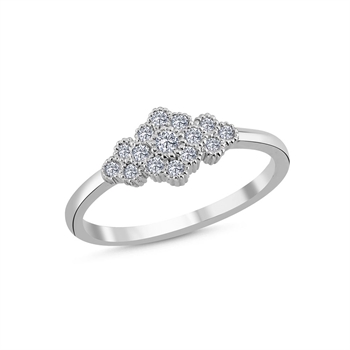 14 kt hvidguld Athene ring med i alt 0,23 ct diamanter Wesselton SI