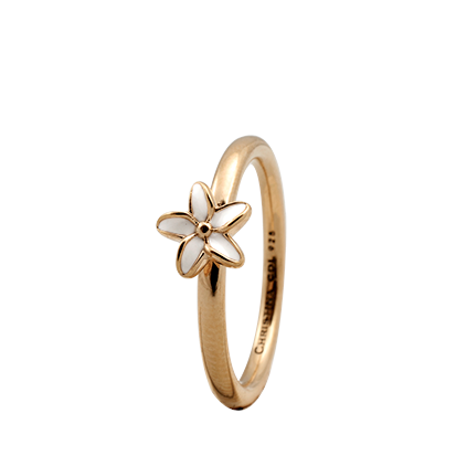 Christina forgyldt samle ring - Flower med emalje køb det billigst hos Guldsmykket.dk her