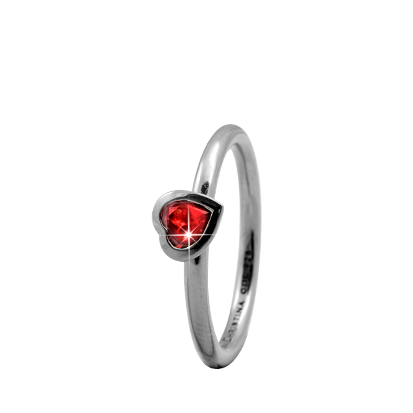 ost Generalife elite 2.6A-49, Christina Collect 925 Sterling sølv Garnet Heart hjerte ring med  rød ægte granat sten, model 2.6A-49