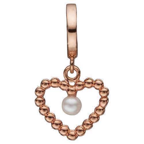 Christina Bubbly Pearl Love rosaforgyldt bobbel hjerte med lille perle, model 610-R59 købes hos Guldsmykket.dk her