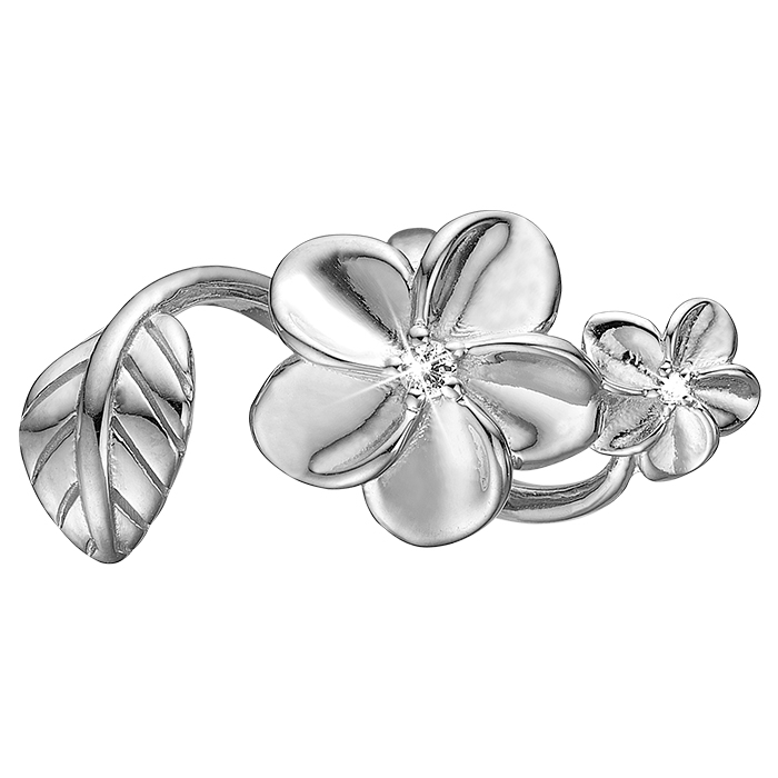 630-S203, Christina Collect sølv Blomster buket charm til læderarmbånd, Flower Bouquet overflade, model 630-S203