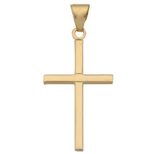 Stolpe kors fra BNH i blank 8 kt guld, Lille - 13 x 21 mm