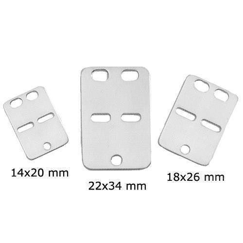 Image of ID plader / Dog tags - lille 14 karat hvid guld, 14 x 20 mm