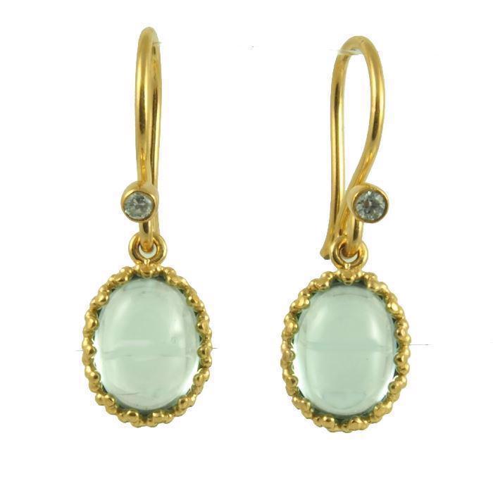 Image of Carré Gilded Marvels forgyldteøreringe med smuk blå topaz*