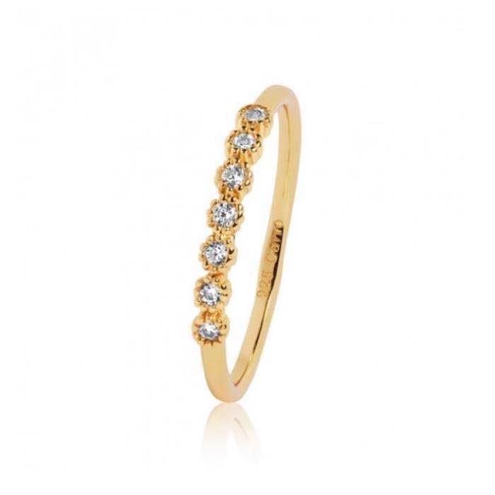 Image of Carré Ring Party 925 sterling sølv Ring med 23 kt forgyldt overflade, model 300-FR3017CZ