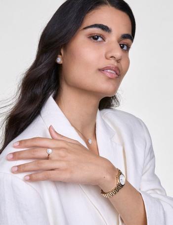 Daniel Wellington Oval Mini G White Quartz Dame m/lænke