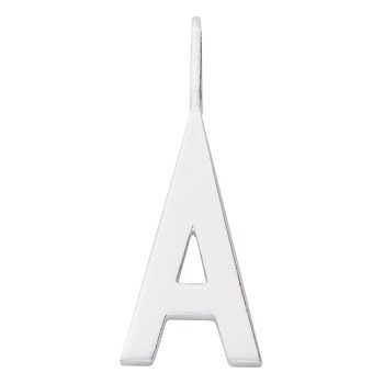 Bogstavcharm 16 mm, A-Z (Sølv/Mat) med eller uden kæde