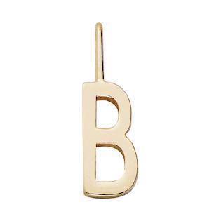 B- Smukke Arne Jacobsen bogstav vedhæng i forgyldt sølv, 10 mm 