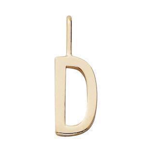 D - Smukke Arne Jacobsen bogstav vedhæng i forgyldt sølv, 10 mm