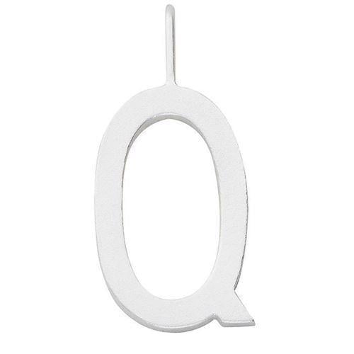 Q - Smukke Arne Jacobsen bogstav vedhæng i mat sølv, 16 mm