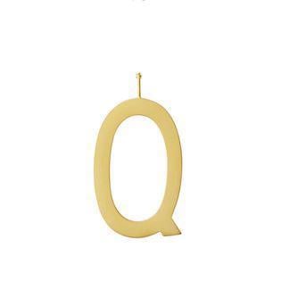Q - Smukke Arne Jacobsen bogstav vedhæng i mat forgyldt sølv, 30 mm