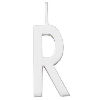 R - Smukke Arne Jacobsen bogstav vedhæng i mat sølv, 16 mm