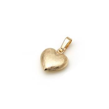 Guld & Sølv design 8 kt guld vedhæng, Hearts med skøjtemat / blank overflade, måler 13 x 14,5 mm uden øsken