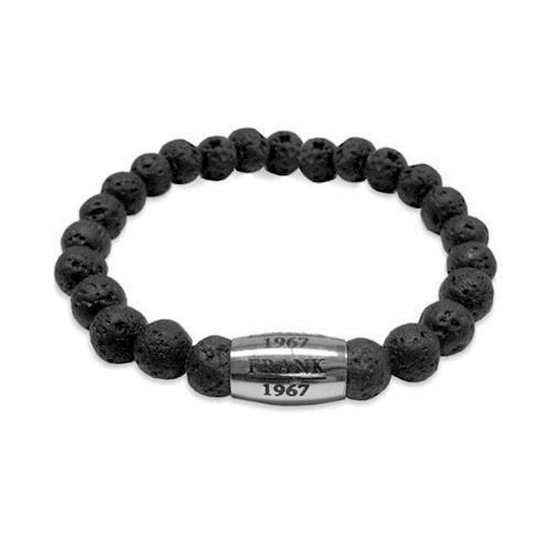 Image of GSD Frank Stål / Onyx Herre armbånd rustik, model 7FB-0050