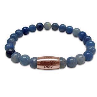 GSD Frank Rosa forgyldt / blå månesten Herre armbånd rustik, model 7FB-0055