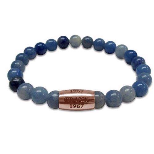 Image of GSD Frank Rosa forgyldt / blå månesten Herre armbånd rustik, model 7FB-0055