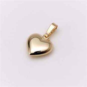 Guld & Sølv design 14 kt guld guld vedhæng, med overflade,  måler 13 x 13 mm uden øsken