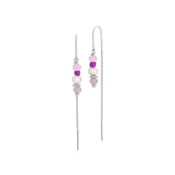 Simona øreringe med ferskvandsperler og krystalperler i rosa nuancer i sterling sølv fra Sistie