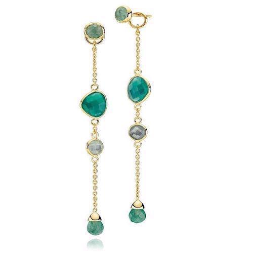 Image of Izabel Camille Orient forgyldt sølv øreringe blank, model A1501gs-greenOnyx