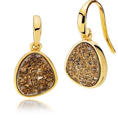 Image of Izabel Camille Mystery forgyldt sølv øreringe blank, model A1508gs-browndruzy