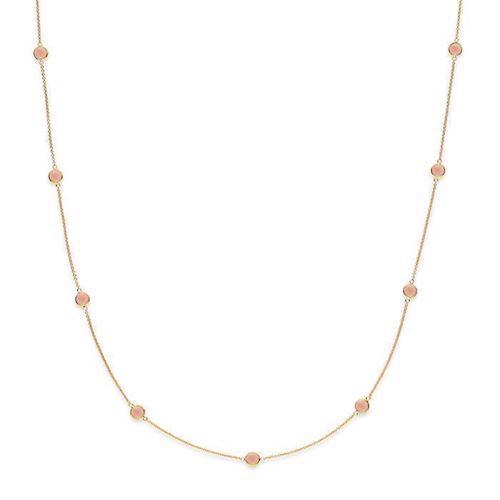 Image of Izabel Camille Prima Donna forgyldt sølv Halskæde blank, model A2015gs-peachmoonstone