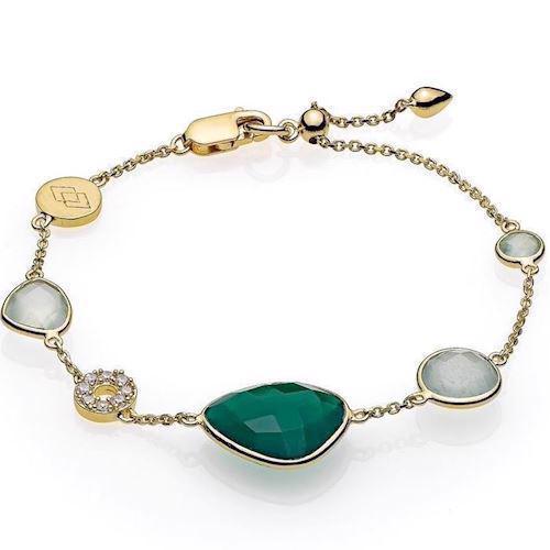 Image of Izabel Camille Orient forgyldt sølv armbånd blank, model A3062gs-greenonyx
