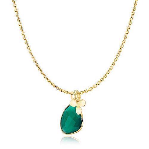 Image of Izabel Camille Robinia Orient forgyldt sølv Halskæde blank, model S20349gs-green
