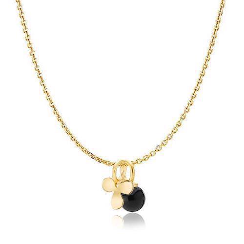 Image of Izabel Camille Robinia Pearly forgyldt sølv Halskæde blank, model S20355gs-black