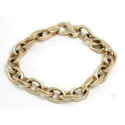 Image of 14 kt Rød / hvidgulds Facet Anker Guld Armbånd, 18½ cm og 10,5 mm