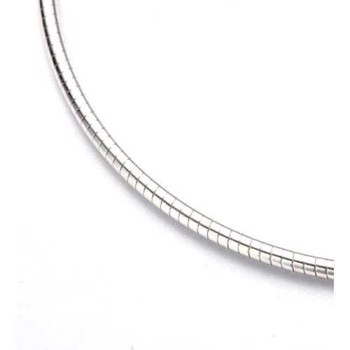 14 karat hvidgulds flad Omega halskæde, 42 cm og 3,0 mm