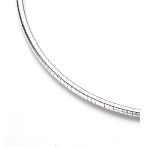 14 karat hvidgulds rund Omega halskæde, 42 cm og 1,2 mm