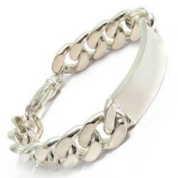 Image of Panser Facet 925 sterling sølv armbånd m/ plade, 18½ cm og 15,0 mm