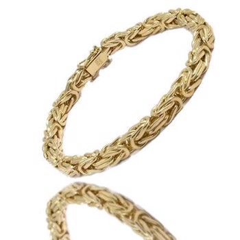 14 karat Massive Guld Kongekæde barne armbånd fra Danske BNH, bredde 1,8 mm, længde 14 cm og ekstra ring ved 12 cm