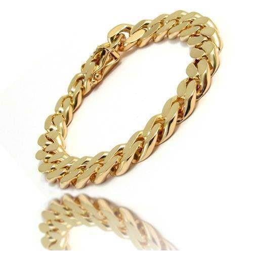 Image of 14 kt Panser Facet armbånd, 18½ cm og 10,0 mm