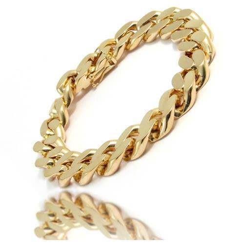 Image of 14 kt Panser Facet armbånd, 18½ cm og 12,7 mm