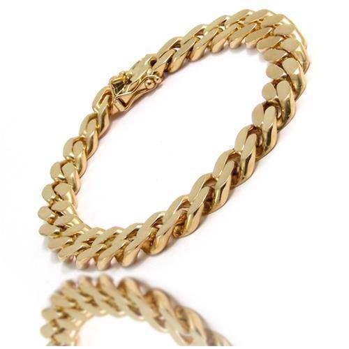 Image of 14 kt Panser Facet armbånd, 21 cm og 9,0 mm