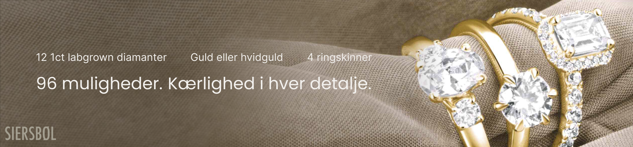 Siersbøl 1 ct guldringe med to sidesten