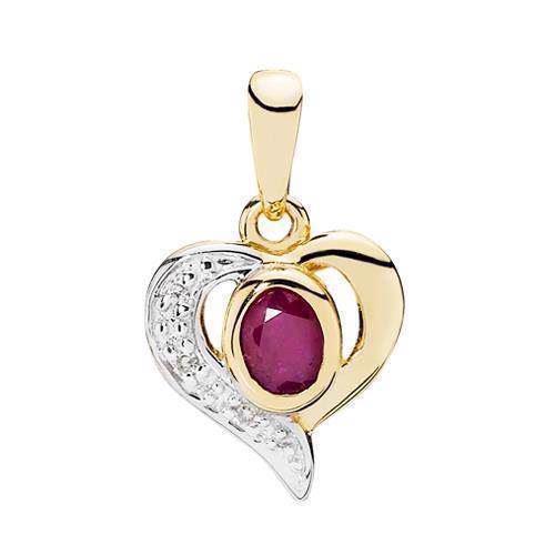 Image of Lund 14 kt guld Hjerte vedhæng Blank med diamanter ,model 508226-07