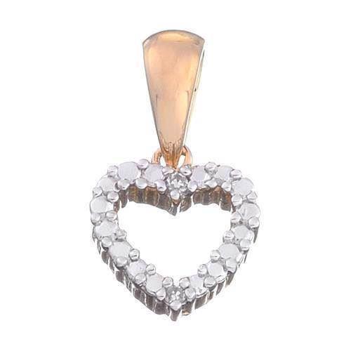 Image of Lund 14 kt guld Hjerte vedhæng Blank med Diamanter ,model 508765-0,01