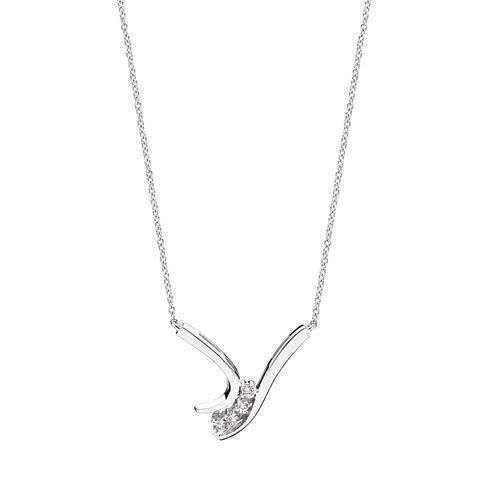 Image of Lund Copenhagen 14 kt hvidguld collier rhodineret, model 602701-0,08