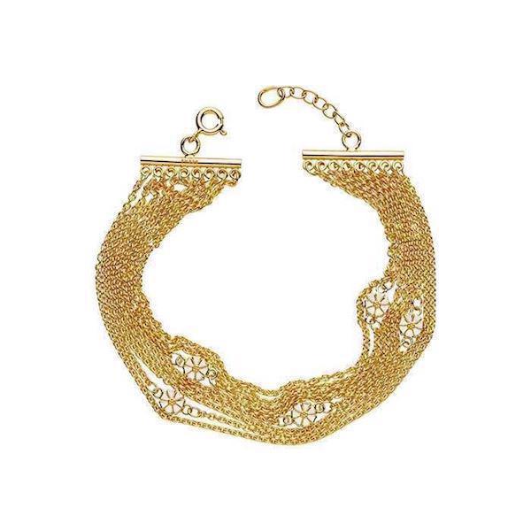 Image of Lund Copenhagen Marguerit 925 sterling sølv armbånd forgyldt, model 90102119-M