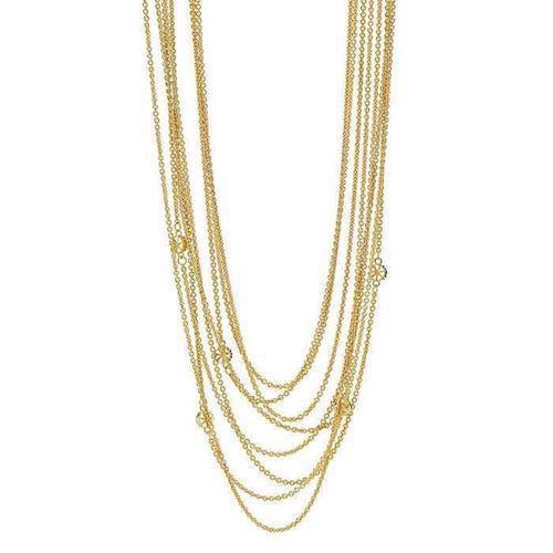 Image of Lund Copenhagen Marguerit 925 sterling sølv collier forgyldt, model 902021-M