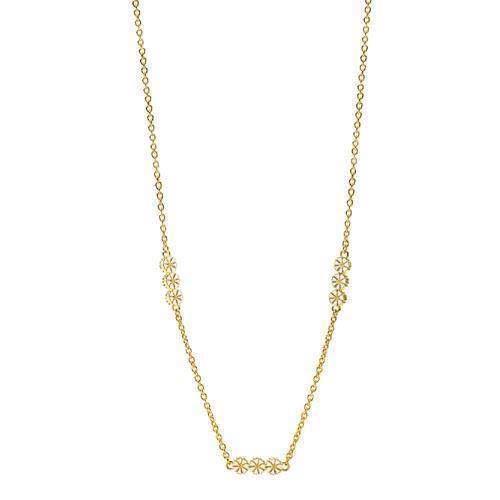 Image of Lund Marguerit 925 Forgyldt sterling sølv Collier Blank med hvid emalje, model 90205048-9M