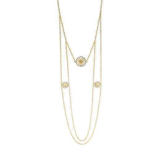 Image of Lund Copenhagen Marguerit sølv collier forgyldt, model 902118-M